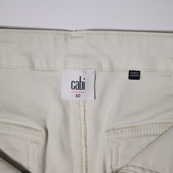 Cabi Compass Cropped Jogger Pants Cotton Stretch Light Beige Women Size 10 (B4) - Picture 9 of 14